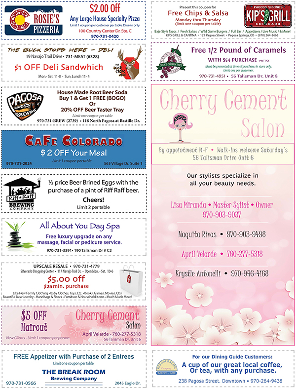 Pagosa Springs Coupons FREE